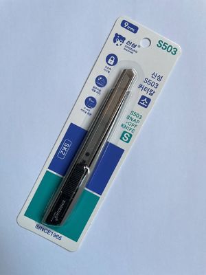 購入 86mm スナップオフ ナイフ グレー シングルブレード スライドロック 重さ34g オンライン製造