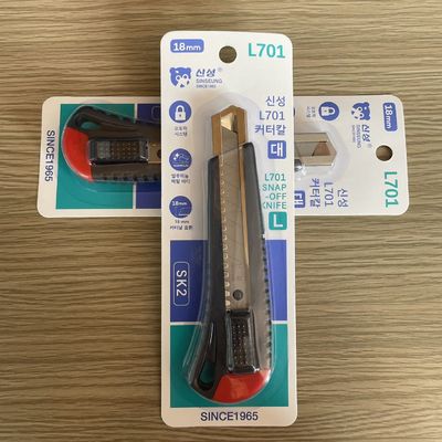 購入 スナップオフ ブレーード ユーティリティナイフ エルゴノミックデザイン 18mm 黒柄と赤い尾 オンライン製造